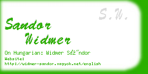 sandor widmer business card